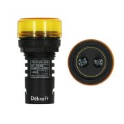 Лампа коммутационная ADDS ЛК-22 d22мм 220В AC/DC желт. LED DEKraft 25120DEK