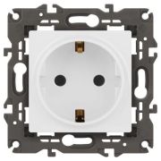 Розетка 1-м СП Эра Elegance 14-2101-01 16А IP20 16AX 250В 2P+E Schuko бел. Эра Б0034264