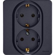 Розетка Inspiria 16А 250В 2х2P+E немецк. стандарт антрацит IEK 673753