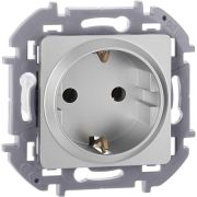 Розетка 1-м СП Inspiria 16А IP20 250В 2P+E немецк. стандарт механизм алюм. IEK 673722