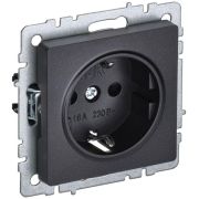 Розетка BRITE РС11-1-0-БрЧ 16А с заземл. без защ. шторки механизм черн. IEK BR-R11-16-K02