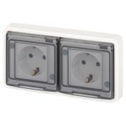 Розетка Эксперт 11-2524-01 2х2P+E гориз. IP55 шторки 16А-250В СУ бел. Эра Б0063254