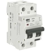 Выключатель автоматический дифференциального тока 2п (1P+NP) C 20 30мА тип A АВДТ B10N 36мм ARMAT IEK AR-B10N-1N-C020A030