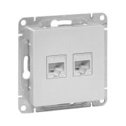 Розетка компьютерная 1-м СП Эпика RJ45 кат.5 механизм алюм. EKF UP1-SOA-RJ45-5