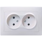 Розетка 2-м СП Кварта 10А IP20 без заземл. без защ. шторок бел. GENERICA ERK23-K01-10-DM