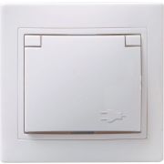 Розетка 1-м СП Кварта РСбш10-3-КБ 16А IP20 с заземл. защ. шторки с крышкой бел. GENERICA ERK12-K01-16-DM